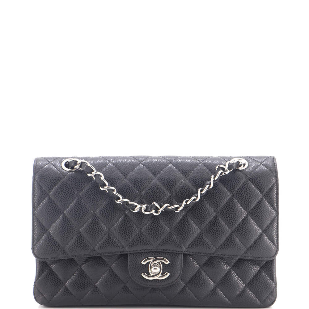 Chanel Medium Classic Double Flap Bag Quilted Caviar